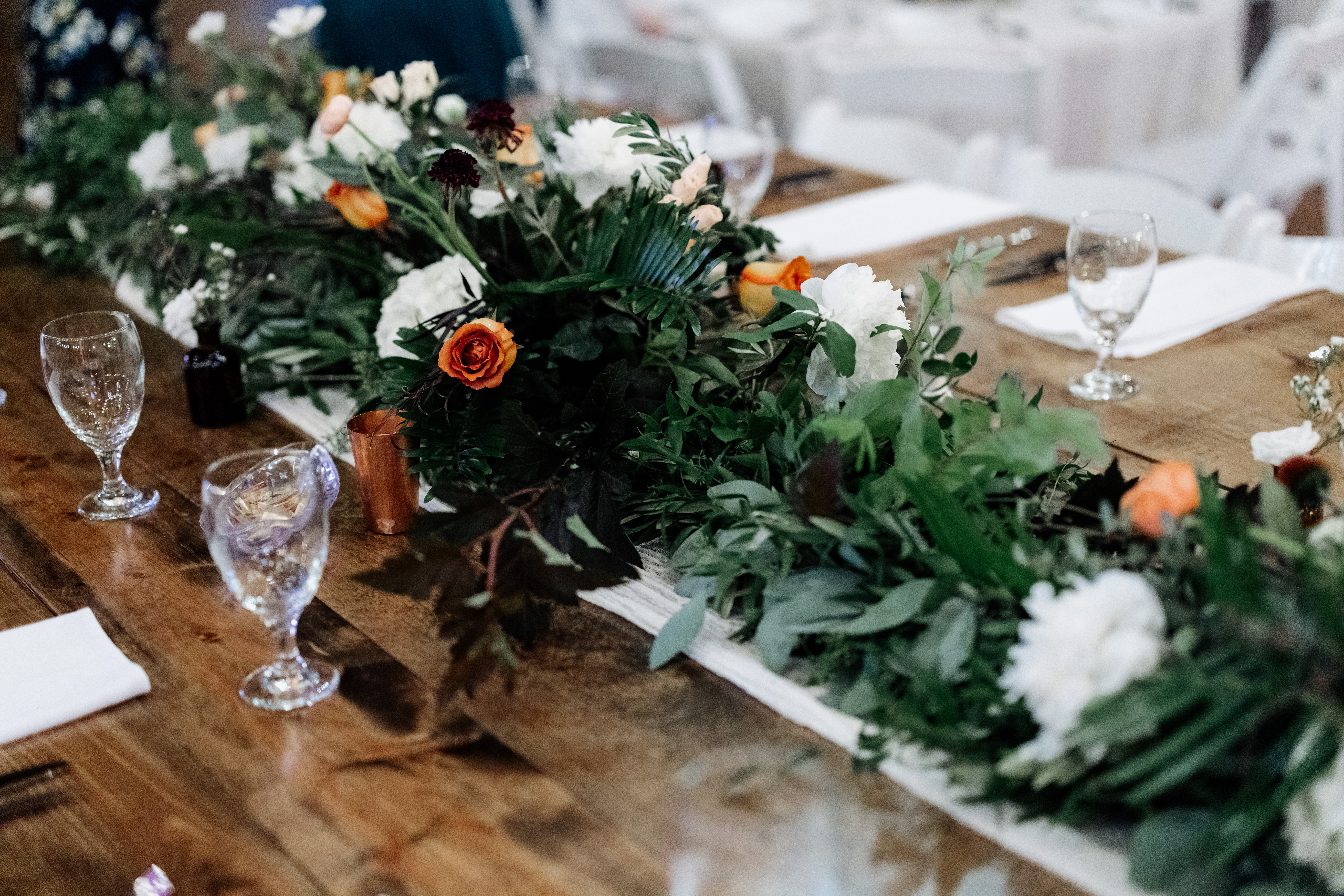 Head Table Greenery and Flowers